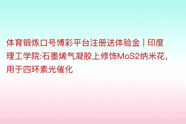 体育锻炼口号博彩平台注册送体验金 | 印度理工学院:石墨烯气凝胶上修饰MoS2纳米花，用于四环素光催化