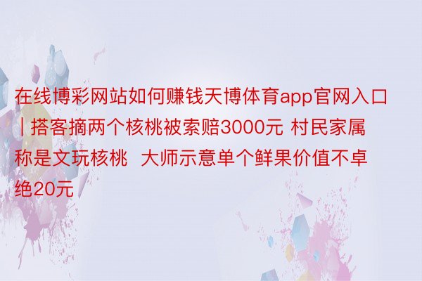 在线博彩网站如何赚钱天博体育app官网入口 | 搭客摘两个核桃被索赔3000元 村民家属称是文玩核桃  大师示意单个鲜果价值不卓绝20元