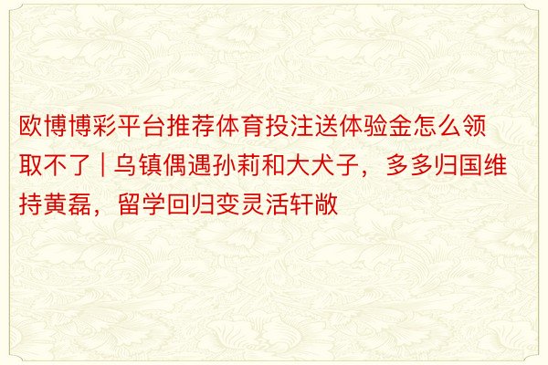 欧博博彩平台推荐体育投注送体验金怎么领取不了 | 乌镇偶遇孙莉和大犬子，多多归国维持黄磊，留学回归变灵活轩敞